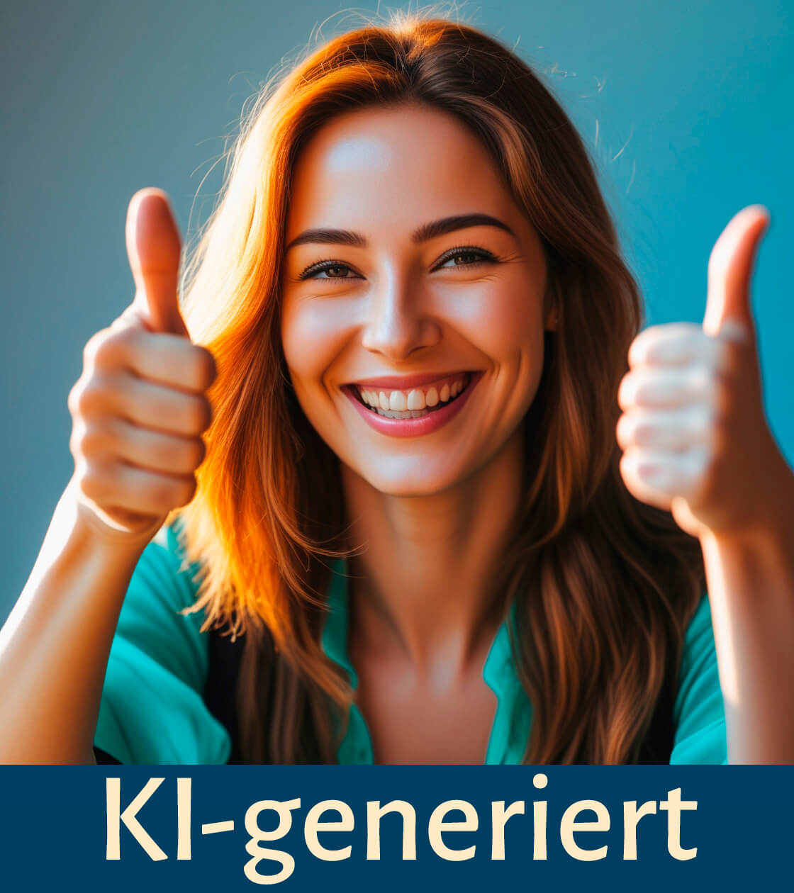 Lächelnde junge Frau hält beide Daumen hoch als Illustration für ein Kundinnen Testimonial zum Emotionscoaching bei Stress