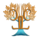 Logo von Cornelia Leclerc Life Coaching, ein Baum mit dunkelblauem Stamm und kupferfarbener Krone als Symbol für stabilen Stand und inneres Aufblühen